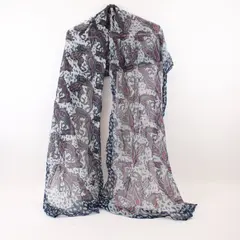 Cotton Paisley Scarf Teal Burgundy Black White