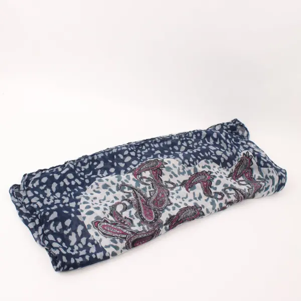 Cotton Paisley Scarf Teal Burgundy Black White