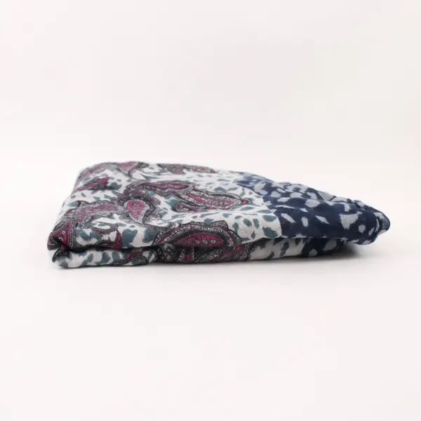 Cotton Paisley Scarf Teal Burgundy Black White