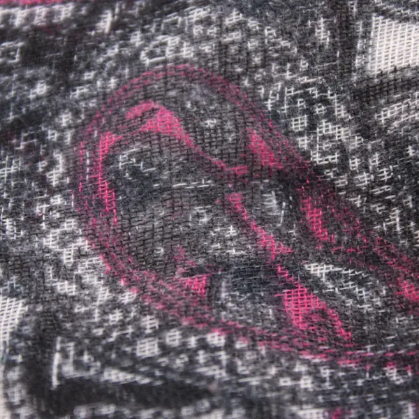 Cotton Paisley Scarf Teal Burgundy Black White