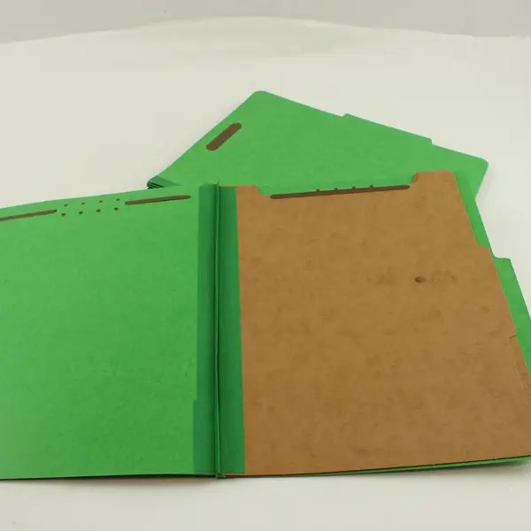 Lot of 5 Smead C402-5A-2D-GN Fastener Folders Letter Lime Green