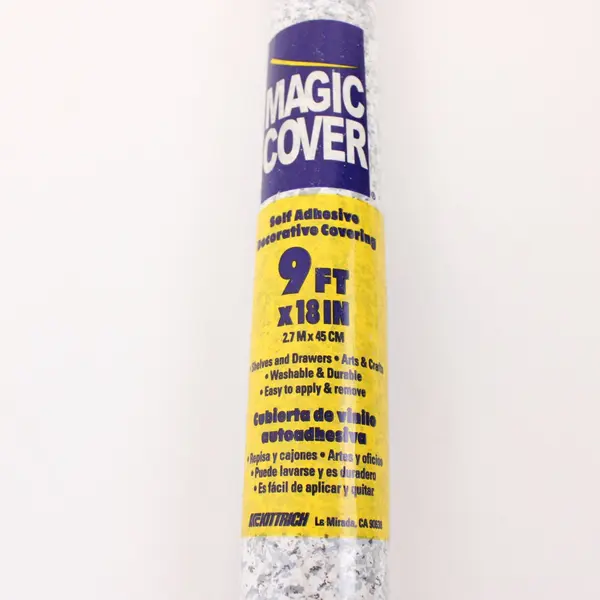 Magic Cover Self-Adhesive Decorative Vinyl Granite Silver 9ft x 18in Roll