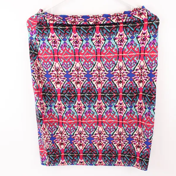 White Mark Women's Small Pencil Skirt Pink Purple Blue Vibrant Print
