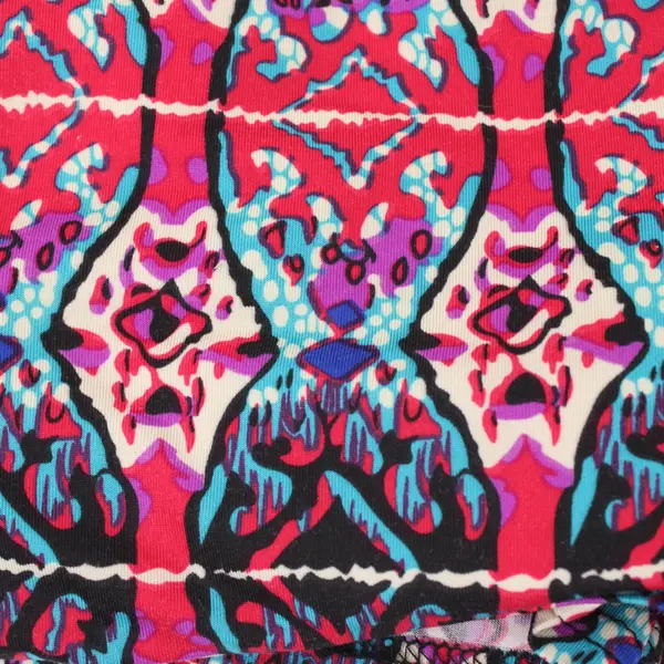 White Mark Women's Small Pencil Skirt Pink Purple Blue Vibrant Print