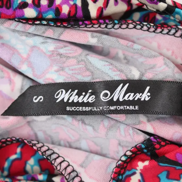 White Mark Women's Small Pencil Skirt Pink Purple Blue Vibrant Print