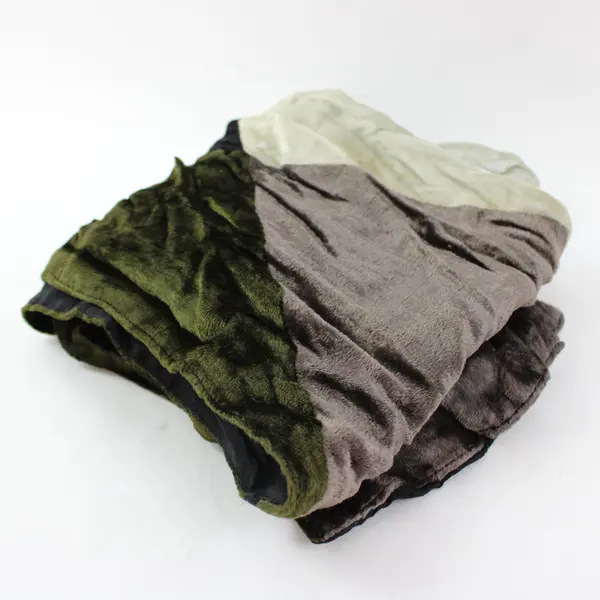 Cejon Women's Patchwork Velour-Like Scarf Black Cream Olive Taupe Gray-Brown