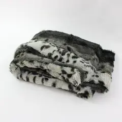 Baby Jade Faux Fur Infinity Scarf Gray Black White Animal Print