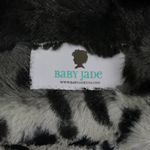 Baby Jade Faux Fur Infinity Scarf Gray Black White Animal Print