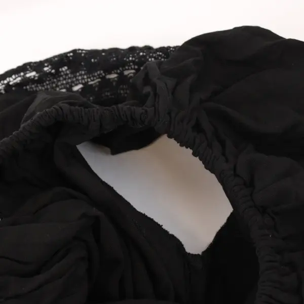 Women's Large Black Floral Butterfly Embroidered Sleeveless Knee-Length Dress
