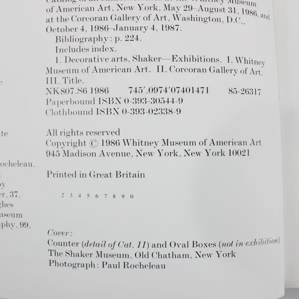 Shaker Design June Sprigg 1986 PB Features Shaker Furniture & Household Objects