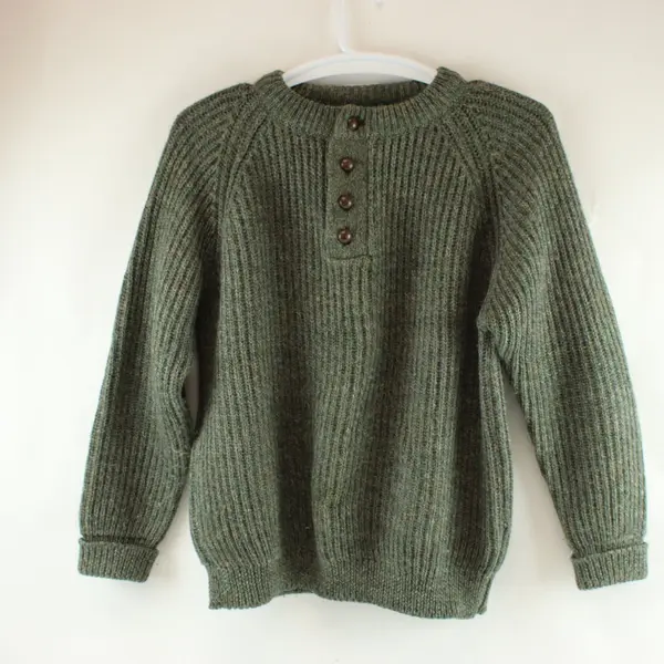 Vintage Handcraft Ltd Men's Large Green Marled Wool Knit Sweater