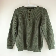 Vintage Handcraft Ltd Men's Large Green Marled Wool Knit Sweater