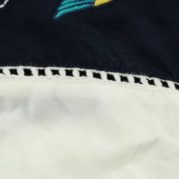 Sugarhill Women's Size 6 Western Button-Up White Navy Nautical Bird FLAW