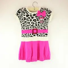 LOL Surprise Girls Sweater Dress Black White Pink Leopard Print Small