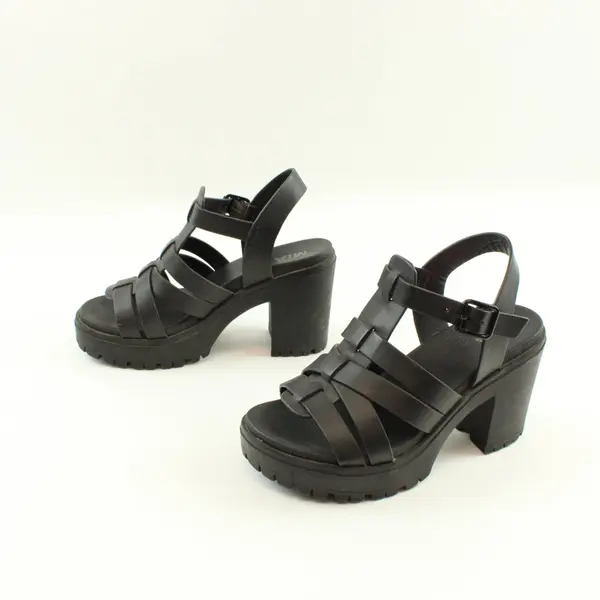 MIA M11841MG/CLARE Women's Strappy Platform Heels Black Size 6M