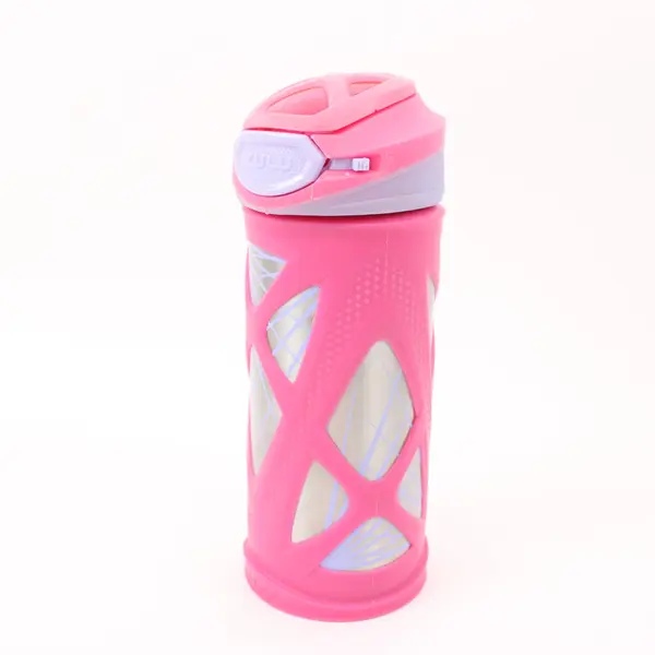 ZULU Echo Kids Water Bottle Pink Leakproof Flip Straw Silicone Sleeve