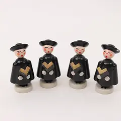 Lot of 4 Vintage German Erzgebirge Miniature Caroler Figurines