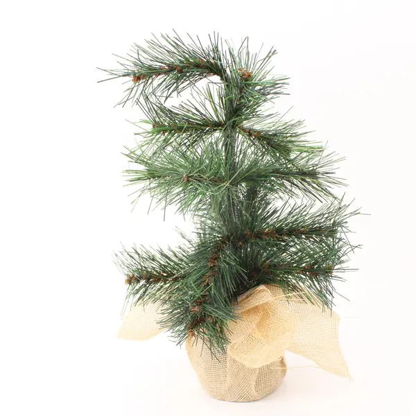 Artificial Pine Christmas Tree 10in Tabletop Burlap Base Holiday Decor