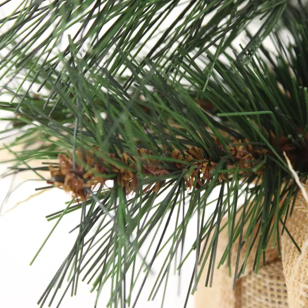 Artificial Pine Christmas Tree 10in Tabletop Burlap Base Holiday Decor