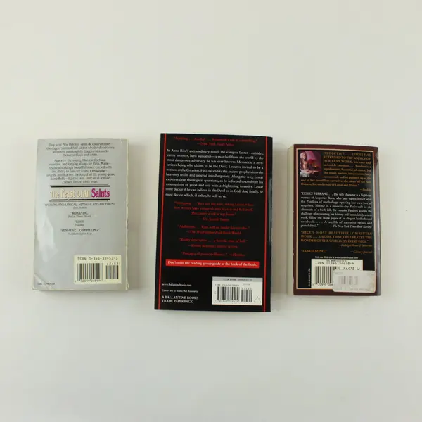 Lot of 3 Anne Rice Paperback Novels 1991 1999 & 2008 Good Condition