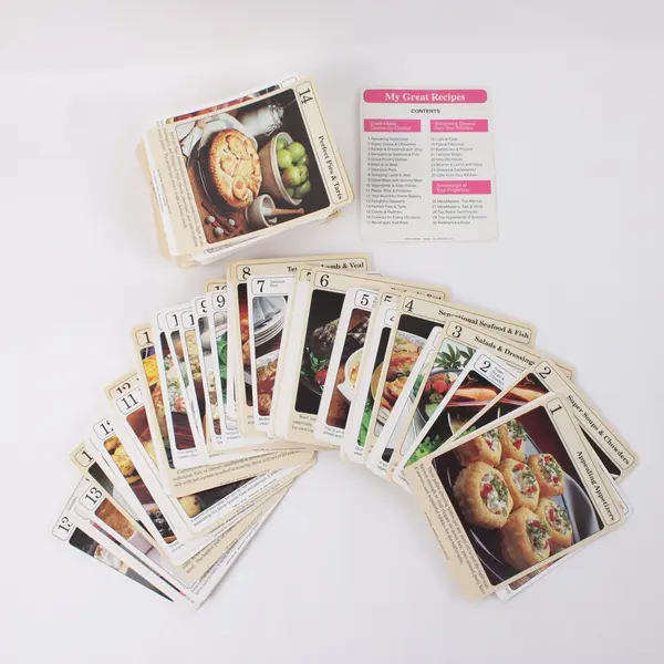 My Great Recipe Cards 1989 Sections 1 thru 30 Good Condition Missing Cards 
