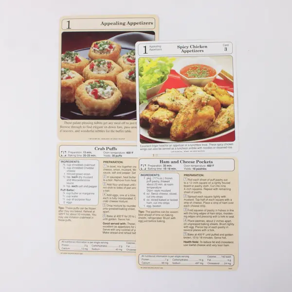 My Great Recipe Cards 1989 Sections 1 thru 30 Good Condition Missing Cards 