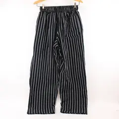 Chef Works Black White Striped Chef Pants Men's Medium Workwear