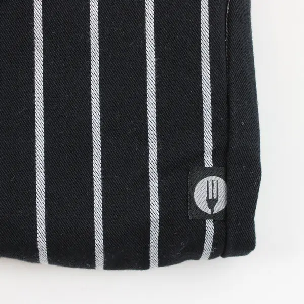 Chef Works Black White Striped Chef Pants Men's Medium Workwear