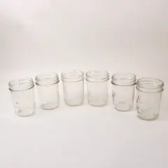 Set of 6 Kerr & Ball Narrow Mouth Half Pint Canning Jars