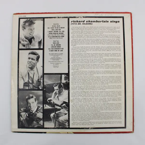 MGM Richard Chamberlain Sings 12" Vinyl LP E-4088