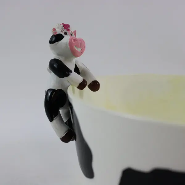 Chex Cow Print Ceramic Bowl with Cow Figurine 5.5 Inch