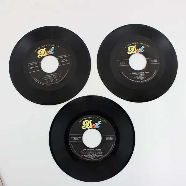 Lot of 3 Pat Boone Dot 7-Inch Vinyl Records