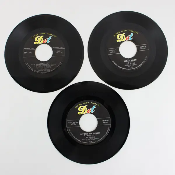 Lot of 3 Pat Boone Dot 7-Inch Vinyl Records