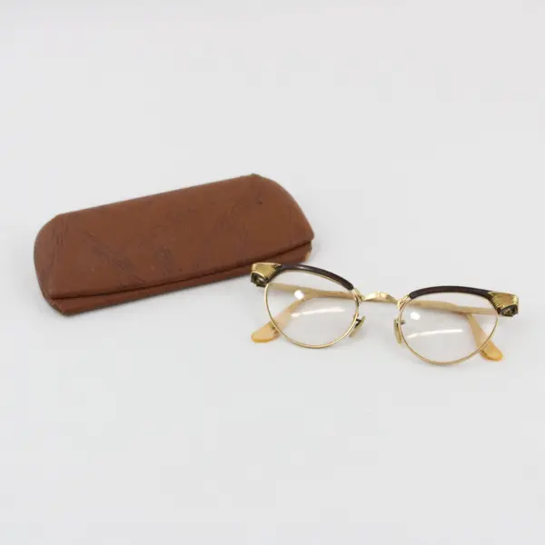 MCM Bausch & Lomb Browline Cat Eye Eyeglasses 1/10 12KGF Frames For Collectors