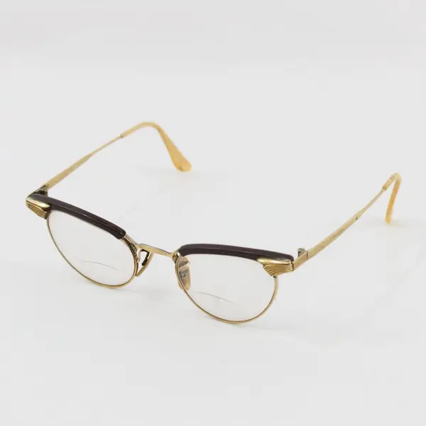 MCM Bausch & Lomb Browline Cat Eye Eyeglasses 1/10 12KGF Frames For Collectors