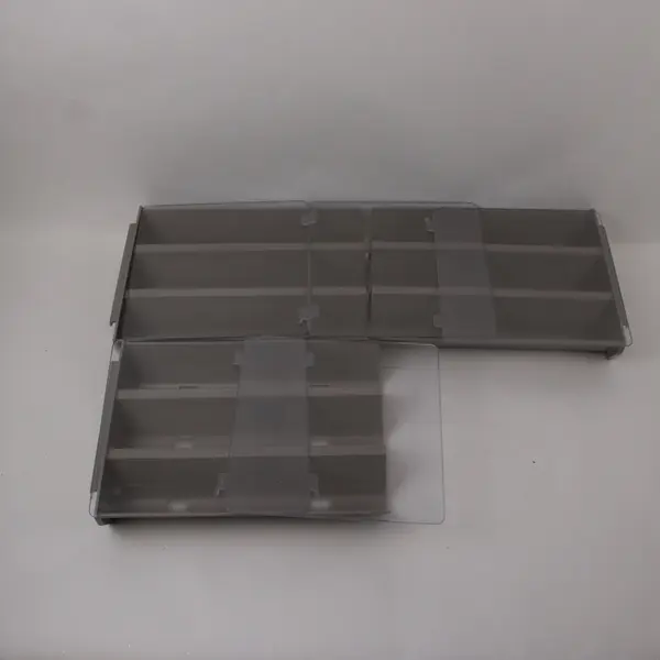 Lot of 3 Card Index File Trays with 5 Separators Plastic Organizer