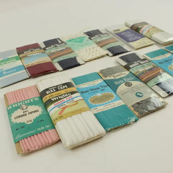Lot of 14 Vintage Sewing Trims Bias Tape Seam Binding Hem Tape Rick Rack Braid