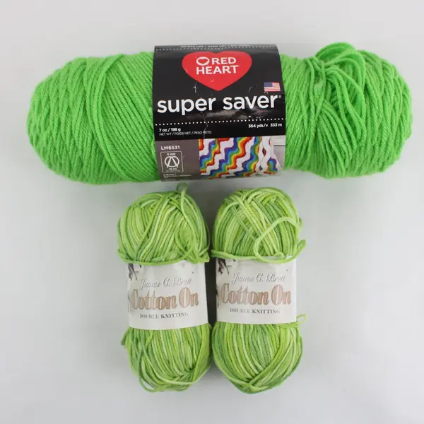 3 Green Yarn Skeins Red Heart Super Saver James C. Brett Cotton On