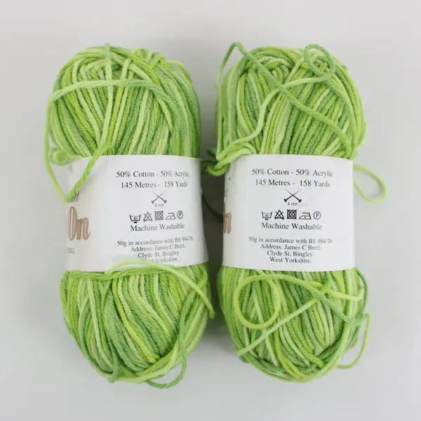 3 Green Yarn Skeins Red Heart Super Saver James C. Brett Cotton On