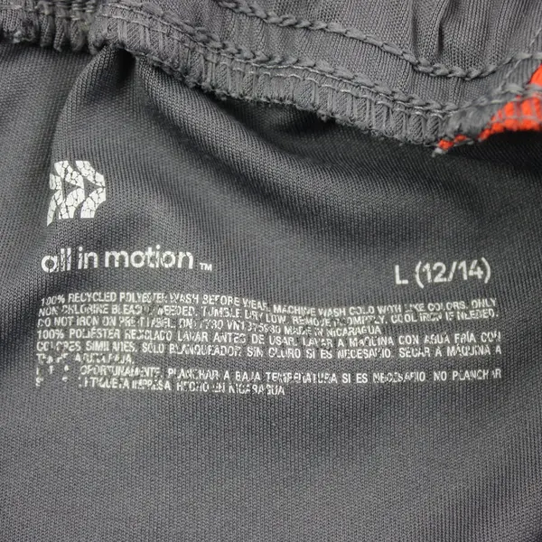 All In Motion Youth Athletic Shorts Gray Orange Large 12/14
