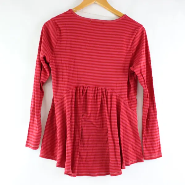Holiday Traditions Women's M Bedazzled Snowflake Red Striped Shirt