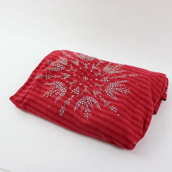 Holiday Traditions Women's M Bedazzled Snowflake Red Striped Shirt