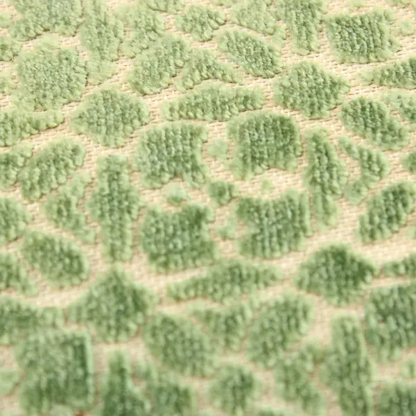Green Cream Velvet Decorative Throw Pillow Raised Irregular Texture 18x18