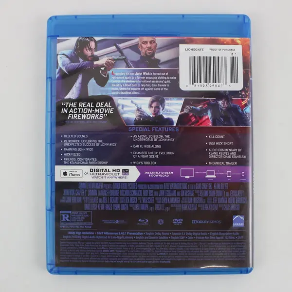 John Wick: Chapter 2 Blu-ray & DVD 2017 Keanu Reeves Pre-Owned
