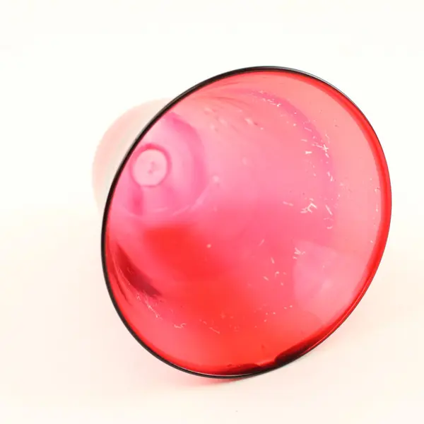 Set of 2 Smooth Red Translucent Glass Bell Covers