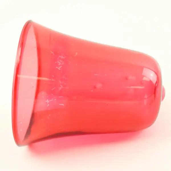 Set of 2 Smooth Red Translucent Glass Bell Covers