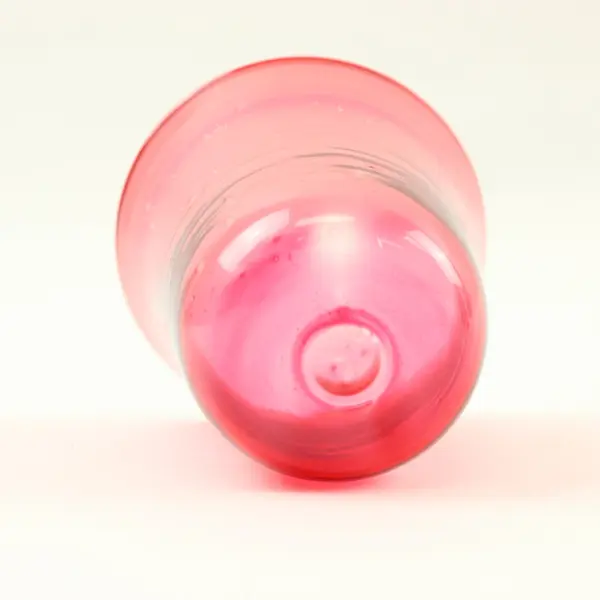 Set of 2 Smooth Red Translucent Glass Bell Covers