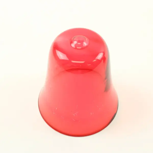 Set of 2 Smooth Red Translucent Glass Bell Covers