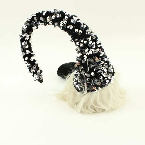 Christmas Gnome Figurine Sequin Hat White Beard Holiday Decor
