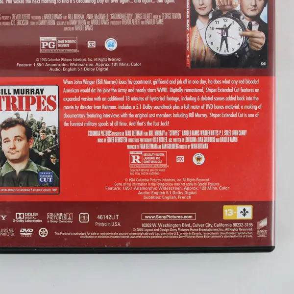 Bill Murray Ghostbusters Groundhog Day Stripes 3-Movie DVD Collection